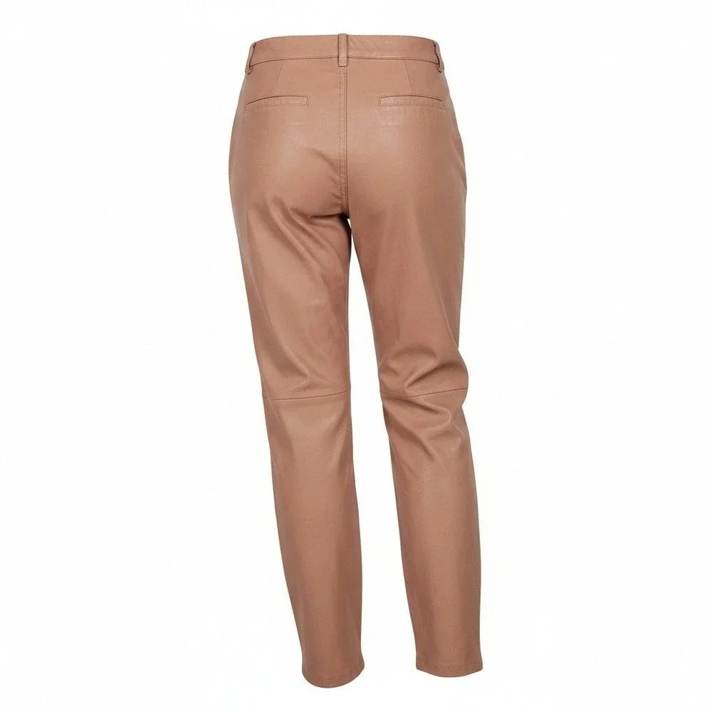 Blank NYC Anthropologie Vegan Leather Tie Waist Pleated Pants Pink Clay Size 28